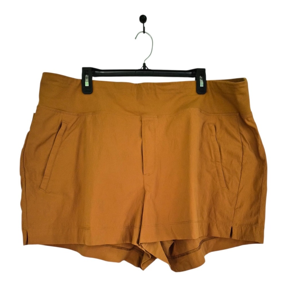 Athleta Trekkie North Shorts Womens‎ 20 Brown Hiking Travel Zip Pocket Plus